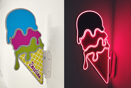 Double-sided illuminated signboard