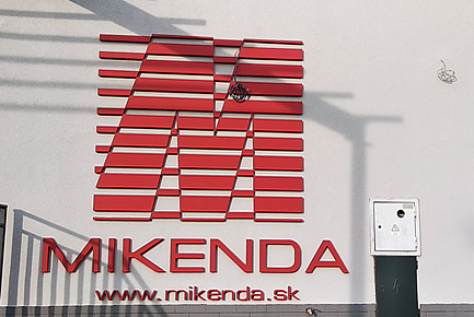 Large company logo made of polystyrene