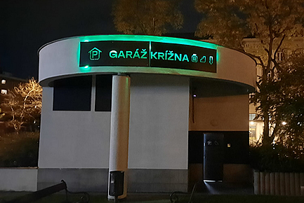 Backlit steel logo