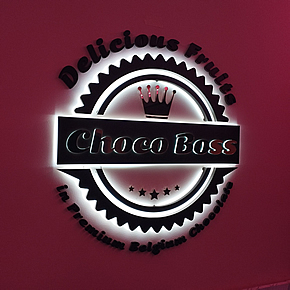Backlit logo made of plastic