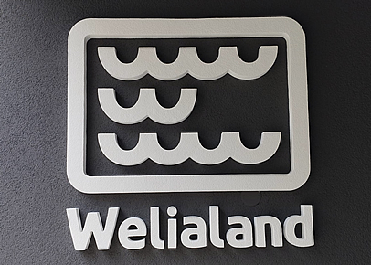 Textured plastic logo